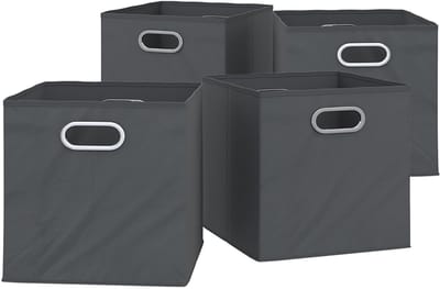 Vicco Opbergbox – 30 x 30 cm Set van 4 Antraciet