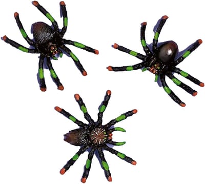 Nep spinnen - 8x stuks - zwart - 4 x 3 cm - halloween - beestjes - horror - feestdecoratie