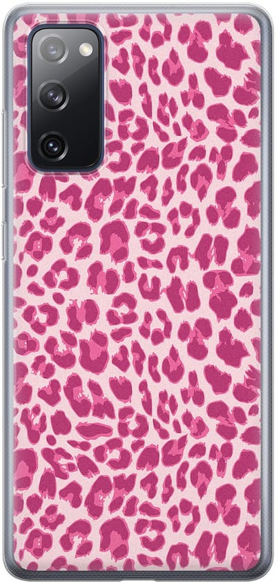 Leuke Telefoonhoesjes - Hoesje geschikt voor Samsung Galaxy S20 FE - Luipaard roze - Soft case - TPU - Luipaardprint - Roze