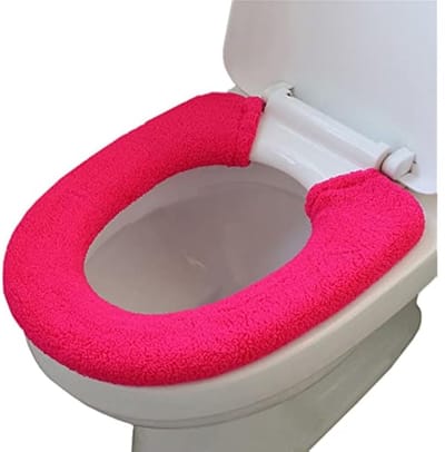 Universele, wasbare toiletbrilhoes, warme en zachte badkamertoilethoes - felrood.