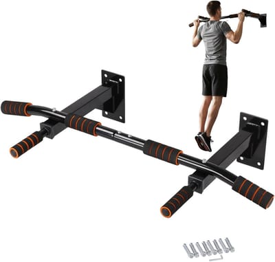 Wandgemonteerde Optrekstang - Dip Stationhouder - Thuissportschool - Opvouwbaar Ontwerp - Max 200 kg - Zwart