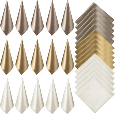 Dames Sjaaltjes Set - Satijnen Neckerchiefs - Veelzijdige Stijling - Zacht Ademend Materiaal - 15 Stuks - Camel Khaki