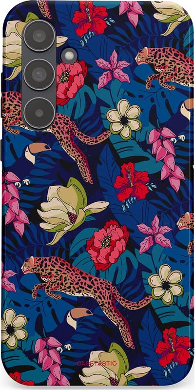 Casetastic Hoesje Geschikt voor Samsung A55 - Stijlvolle Beschermende Duo-layer Case - Jungle parade