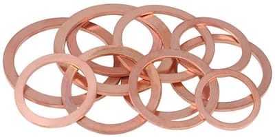 Dailygoods - Koperen platte sluitringen - Afdichtringen M24x34x2,0mm - Hoge kwaliteit - 4 stuks - Voor sanitair en industrie - Duurzaam en betrouwbaar
