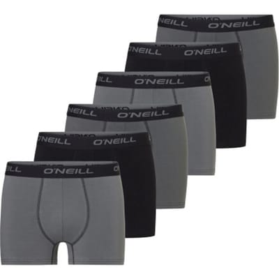 O'Neill Heren Boxershorts Trunks 6-Pack Zwart/Grijs - Maat S