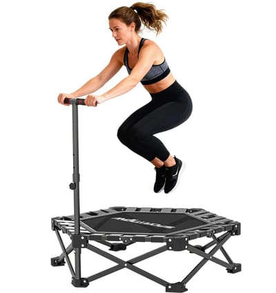 Jurrys Fitness Trampoline - Minitrampoline - Cardiotrampoline - Sporttrampoline - Opvouwbaar - Verstelbaar - Schok dempend - Zwart