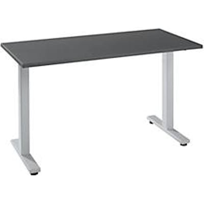 Home Office Bureau Start Off, rechthoekig, T-voet, B 1300 x D 650 x H 735 mm, grafiet/wit aluminium