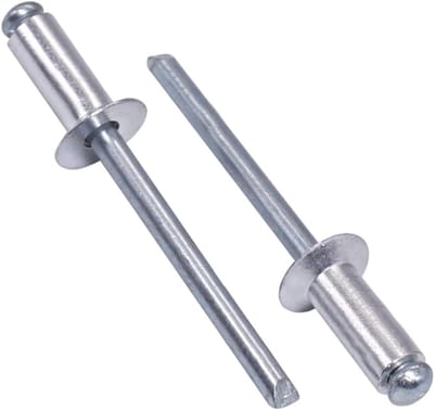 Blindklinknagels Aluminium - Popnagels - Bevestigen Materialen - Verzonken Kop - 4.8 x 12 mm - Zilverkleurig
