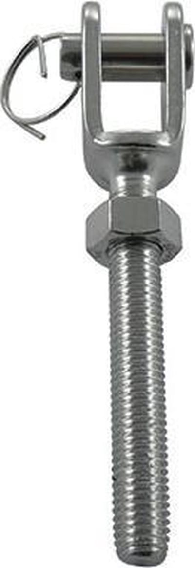 RVS Gaffel met linkse draadeind, M8