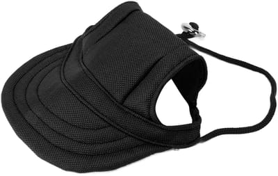 Dailygoods- Hondhoed Duurzaam - Comfortabele Zonbescherming - Honkbal Hoed - Voor Kleine Honden - Outdoor - Zwart - Hondensporthoed