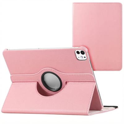 imoshion Tablet Hoes - Geschikt voor Apple iPad Pro 11 (2020) / Pro 11 (2018) / Air 5 (2022) / Air 4 (2020) / Air 11 inch (2026) M4 / Air 11 inch (2025) M3 / Air 11 inch (2024) M2 - 360° Draaibare Bookcase - Roze