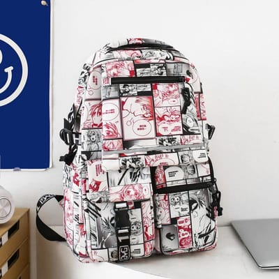 Graffiti Schooltassen voor Mannen en Vrouwen Middelbare School Studenten Nieuwe Grote Capaciteit Middelbare School Studenten Universiteitsstudenten Rugzak Herenrugzak gray