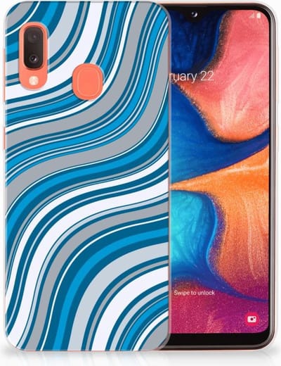 Samsung Galaxy A20e TPU bumper Waves Blue