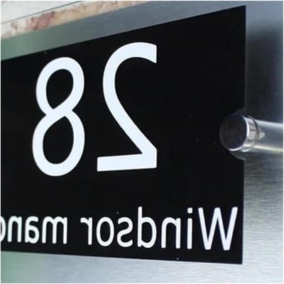 Huisnummer Plaat - Adresbord Modern - Huis Identificatie - Spiegelgepolijst Design - 150x250mm - Zwart