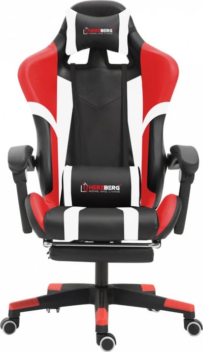 Driekleurige Gaming- En Bureaustoel Met Lineair Accent-gamestoel met voetsteun