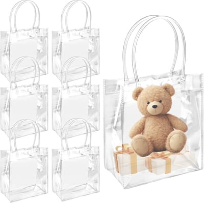 Duurzame Herbruikbare PVC Tassen voor Cadeaus, 18.8x13.5x20.3cm, Ideaal voor Feestjes, Verjaardagen en Bruiloften
