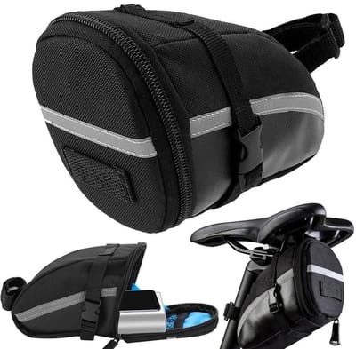 Dailygoods- Fietstas Waterdicht - Onder het Zadel - Multifunctioneel Etui - Verstelbare Sluitingen - Hoogwaardige Materialen - 15 cm x 8 cm x 10 cm - Zadelzak