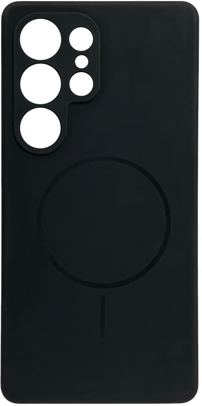 Casemania Hoesje Geschikt voor Samsung Galaxy S25 Ultra - Zwart - Zachte Liquid Siliconen Back Cover Case - Geschikt voor MagSafe - Zeer Sterke Magneet - Telefoon hoes met Camera Bescherming