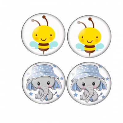Set- clip oorbellen -olifant- bijtje- geen gaatje- Charme Bijoux
