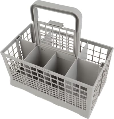 Vaatwasser Zilverwerk Mand - Vaatwasmand Bestekhouder - Vaat Reinigen - Hittebestendig PP Plastic - Universeel - Zilver