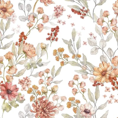 Baby behang Dekornik Autumn Meadow White