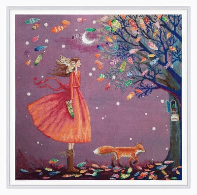 RTO - Borduurpakket met telpatroon - 26.M70044 - Voorgesorteerde DMC Garens - Sprookjes boom - Aida - 30.5 cm x 30.5 cm - DIY Kit