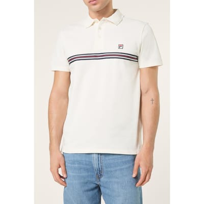 FILA Diecimo Regular Heritage Tape Polo Shirt Egret Taglia: S | Polo Outlet | Uomo