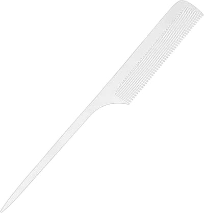 Set van 2 metalen staartkammen in zilver voor fijn knippen en stylen van haar, ideaal voor kappers en haarstyling