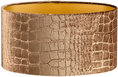 Lampenkap ovaal - 25x16x15cm - Croco bronze - gouden binnenkant