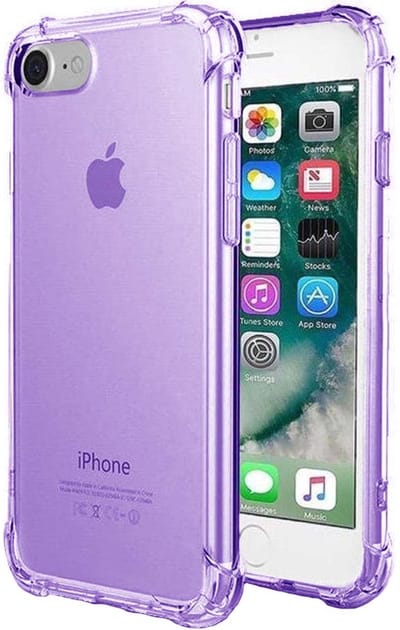 Smartphonica iPhone 6/6s transparant siliconen hoesje - Paars geschikt voor iPhone 6/6s