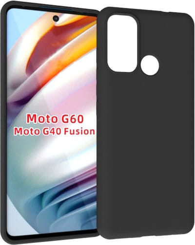 Hoesje Geschikt voor Motorola Moto G60 - Hoesje Motorola Moto G40 - Zwart Siliconen Case