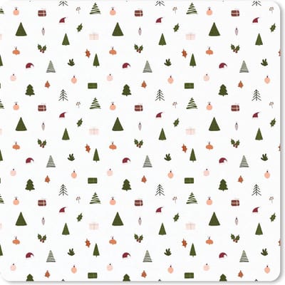 Muismat 20x20 cm - Mousepad Winter - Patronen - Wit - Muismatten - Kerst - Cadeau - Kerstcadeau voor mannen en voor vrouwen