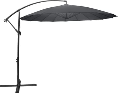 Kynast SAIGON zweefparasol 3x3m Azië stijl knikbaar Antraciet/grijs parasol 360° draaibaar + kruispoot