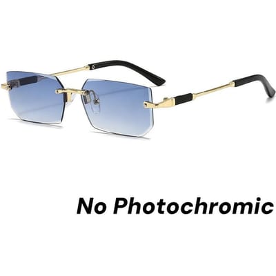 Nieuwe Frameloze Modieuze Zonnebril Persoonlijkheid UV400 Bescherming Buiten Reizen Straatfotografie Unisex Tinten Bril As Picture gray