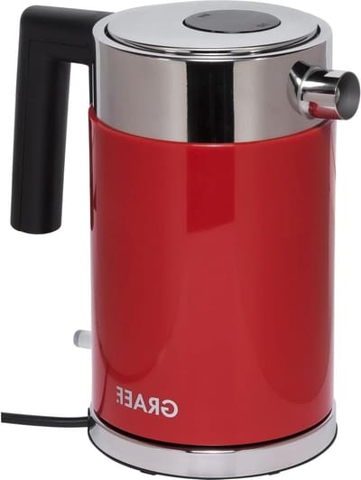 Roestvrijstalen Waterkoker - Elektrische Waterkoker - Snel Water Koken - Dubbelwandig Ontwerp - 1 Liter - Rood