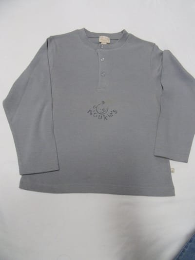 Noukie's , jongens , t-shirt lange mouw , grijst , Bij noukie's , 6 jaar 116
