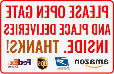 Leveringsbord Buiten - Leveringsinstructies Bord - Pakketten Ontvangen - Roestvrij Aluminium - 12x8 Inch - Zwart/Wit
