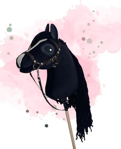 Stokpaard - Hobby Horse - Spel & Plezier - Met Halster - 65 x 35 x 70 cm - Zwart