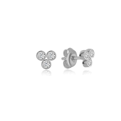Emilia Zirkonia Steentjes Oorknoppen Zilveren (925 sterling) Oorbel Trendy Minimalistisch Combi Bedel Kado Voor Vrouw