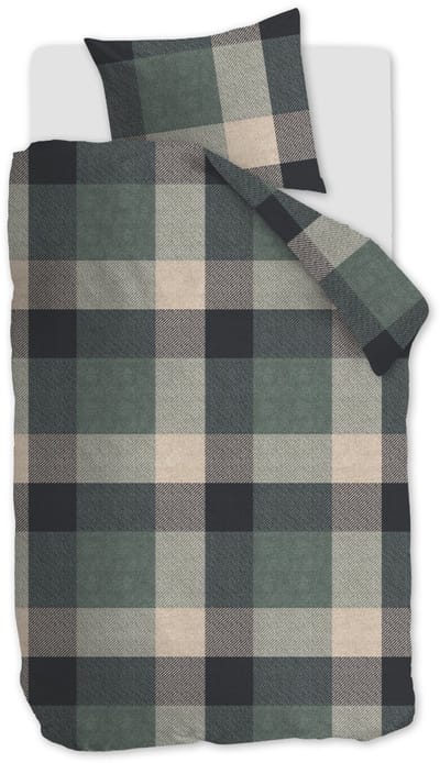 Beddinghouse Dekbedovertrek Flanel Dario Green 1 persoons