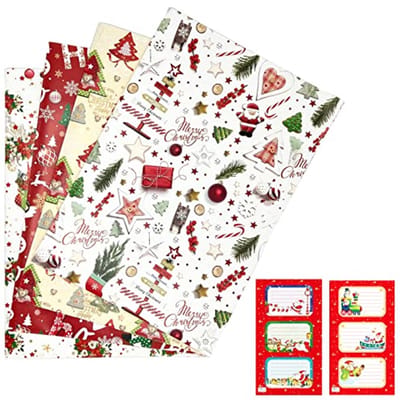 Premium inpakpapier set - 4 vellen 39 x 27 inch voor geschenken (Kerstmis)