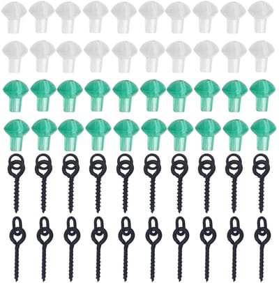 Dailygoods- Haak 20 Stuks - Schroefhaak met Ring - Hoge Taaiheid - Aasschroef - Karpervissen - Zwart Gelakt - Aas