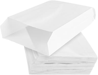 Dailygoods- Papieren Zakken 200 Stuks - Witte Zakken - Papieren Draagtassen - Papieren Zakken met Handvat - Verpakking - Duurzaam Materiaal - Zakjes