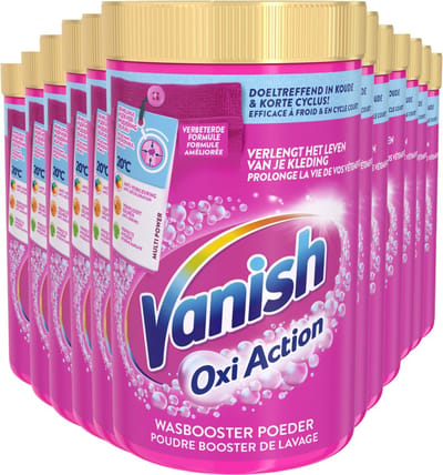 12 x Vanish Oxi Action - Vlekkenverwijderaar - Wasbooster - Gekleurde Was - 1.5 Kg - Vlekkenverwijderaar - Wasbooster - Gekleurde Was - Wasmiddel - Vlekken Verwijderen