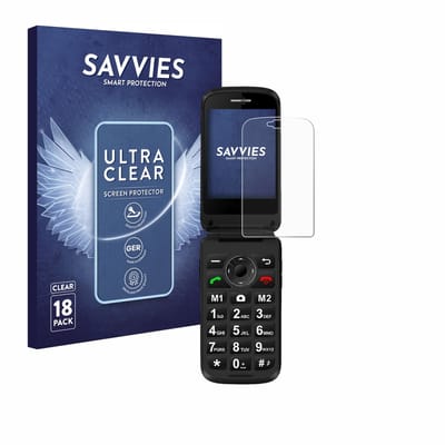 Savvies - Screenprotector voor Simvalley Mobile XL-970 - Folie Beschermfolie transparant 18 Stuks