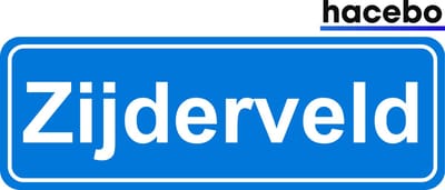 Hacebo - Plaatsnaam Sticker - 29x10 CM - Zijderveld sticker - Verkeersborden sticker - grappige cadeaus - Zijderveld