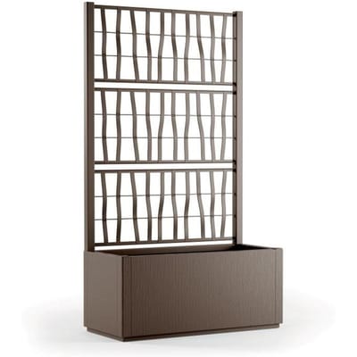 STEFANPLAST Bac a fleur/Jardiniere ETHICA rectangulaire 80 cm avec treillis - 80x36xh 140 cm - Taupe