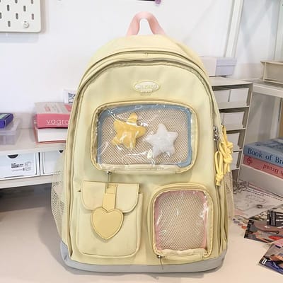 Schooltas Kinderen Basisschool Meisjes Studenten Hoge Waarde Middelbare School Studenten Rugzak beige