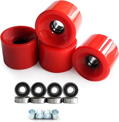 Wielen voor Skateboard - Longboard Cruiser - Straat Cruisen - Goede Rebound - 70 x 51 mm - Rood