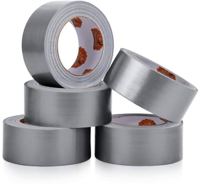 Zelfklevende tape 48 mm x 27 m, 5 rollen, grijs, zilver